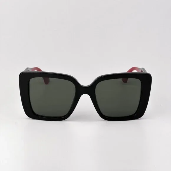 Gucci GG1861S Sunglasses – Black & Green Square Frame with Grey Lenses | Model 0 - Picture 3 of 12